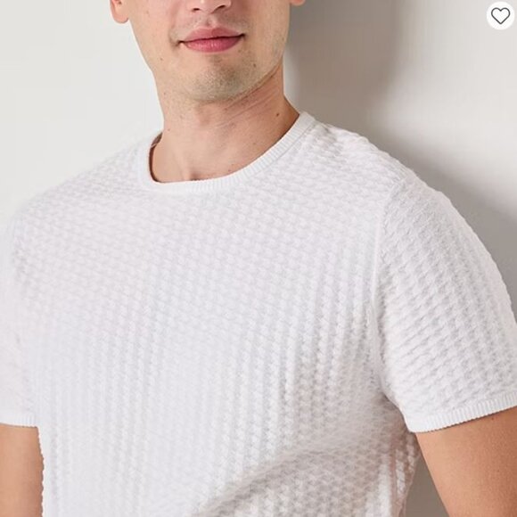 J. Ferrar Men's Crew Neck Short Sleeve Pullover Sweater White Size XL - Picture 3 of 6